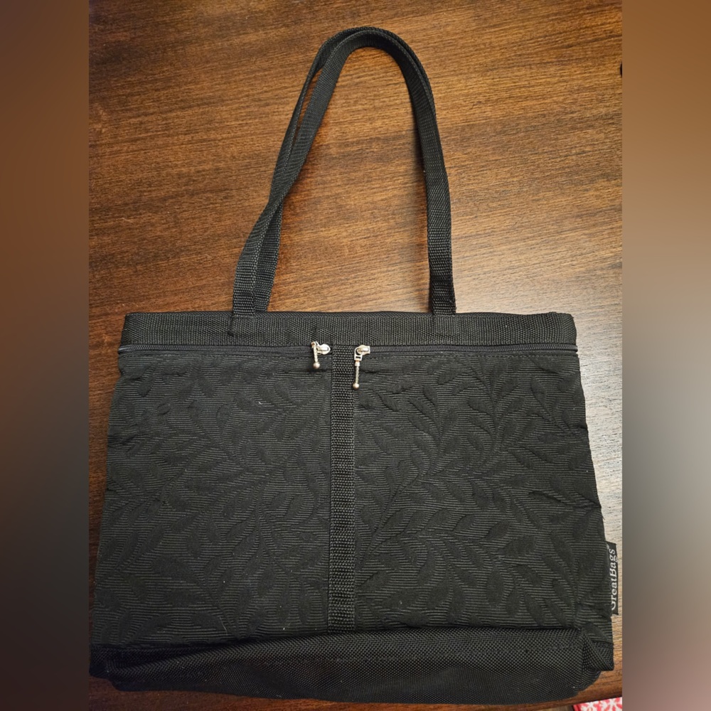 Elegant Black Textured Tote Bag